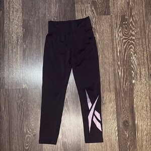 Girls Reebok black and purple leggings size small